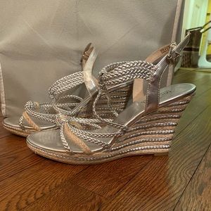 Michael by Michael Kors silver espadrilles.